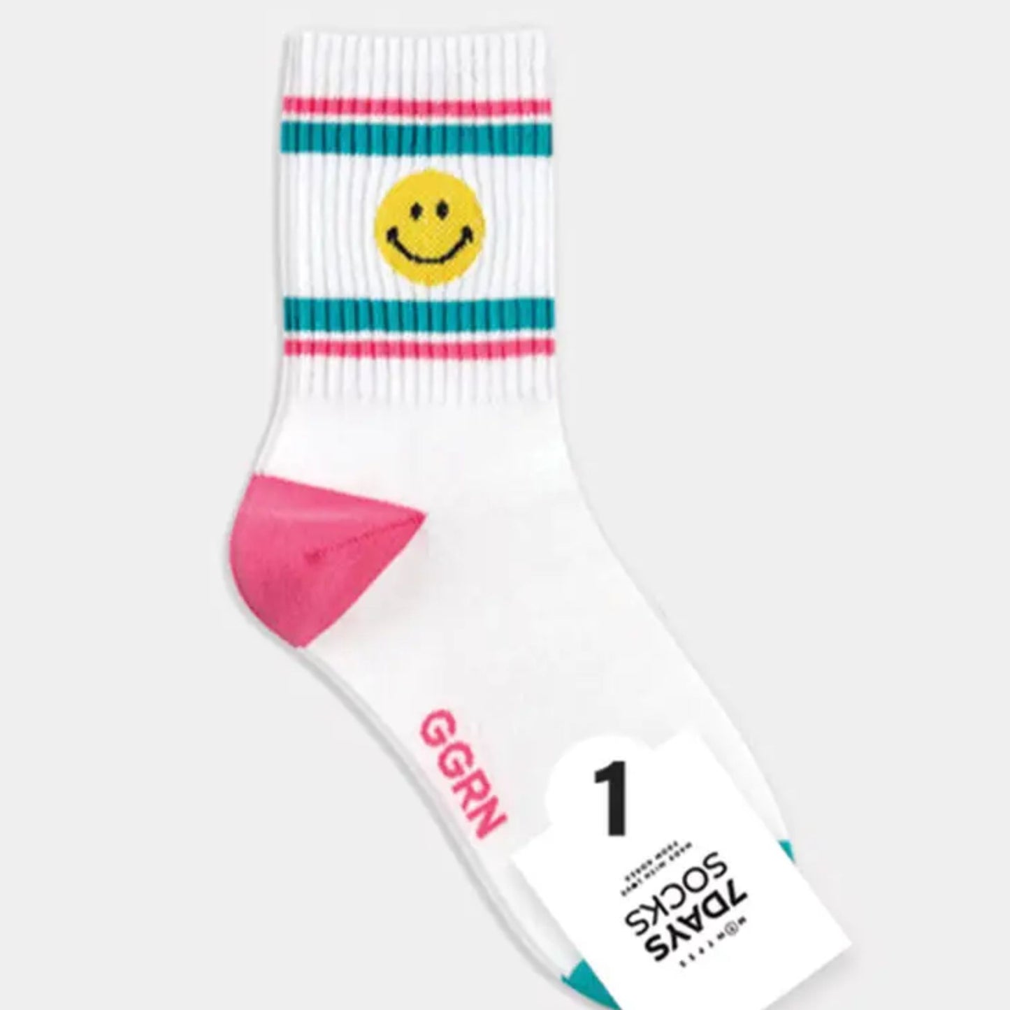 Heart & Smiley Stripe Socks