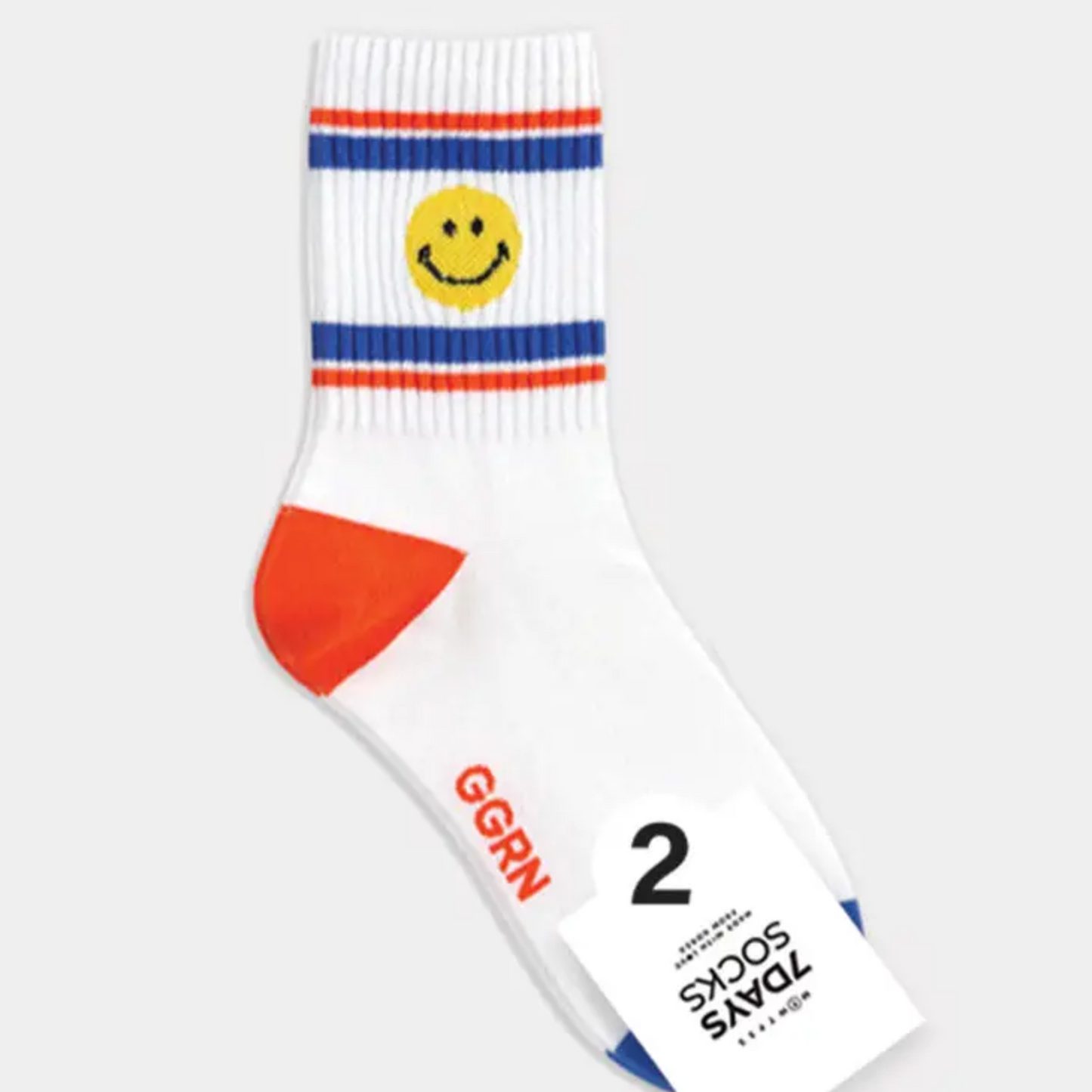 Heart & Smiley Stripe Socks