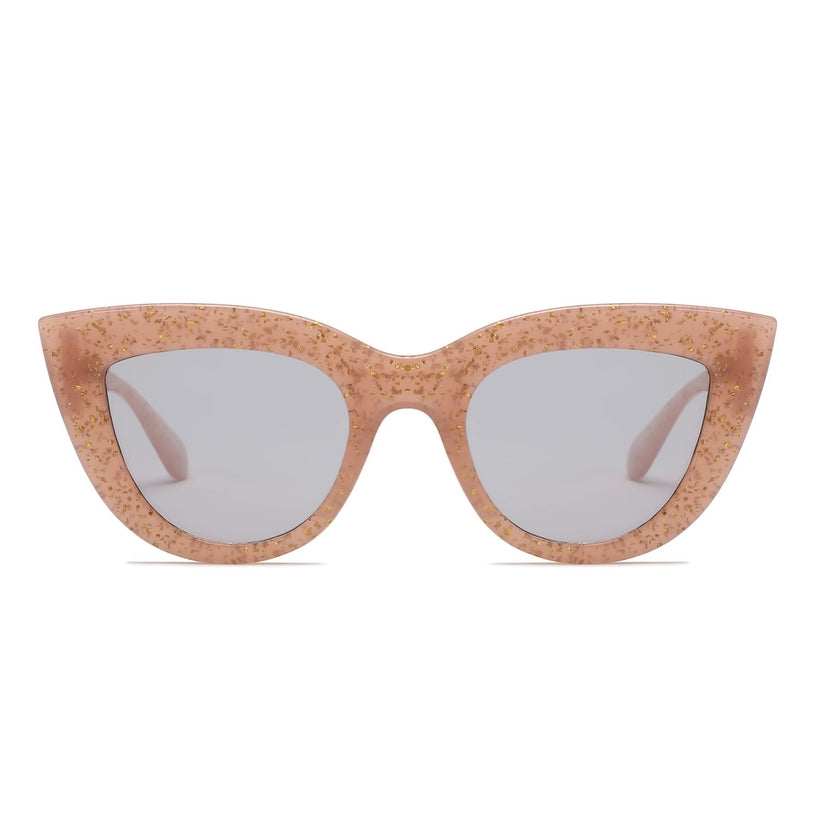 Cat Eye Vintage Sunglasses Tan and Gold