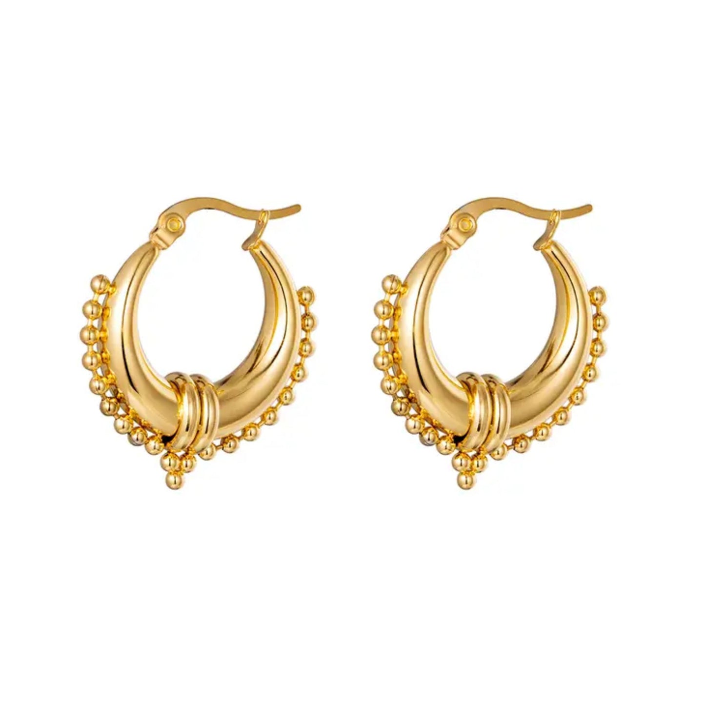 Saraswati Gold Hoop Earrings