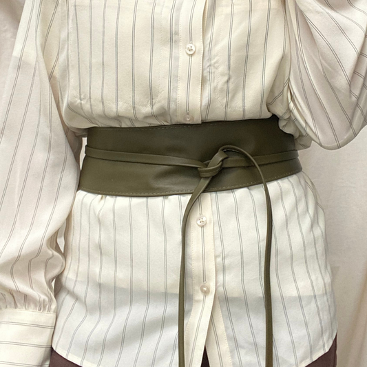 Obi Leather Wrap Belt