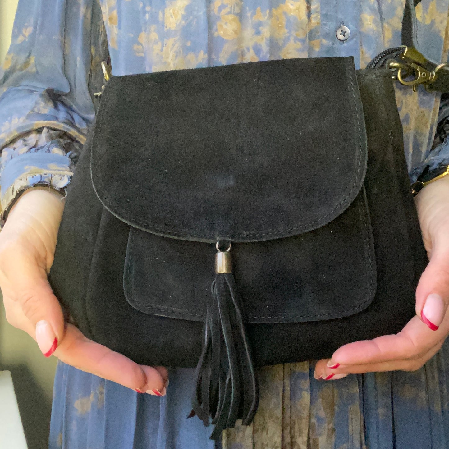 The Suede Cross Body Saddle Bag