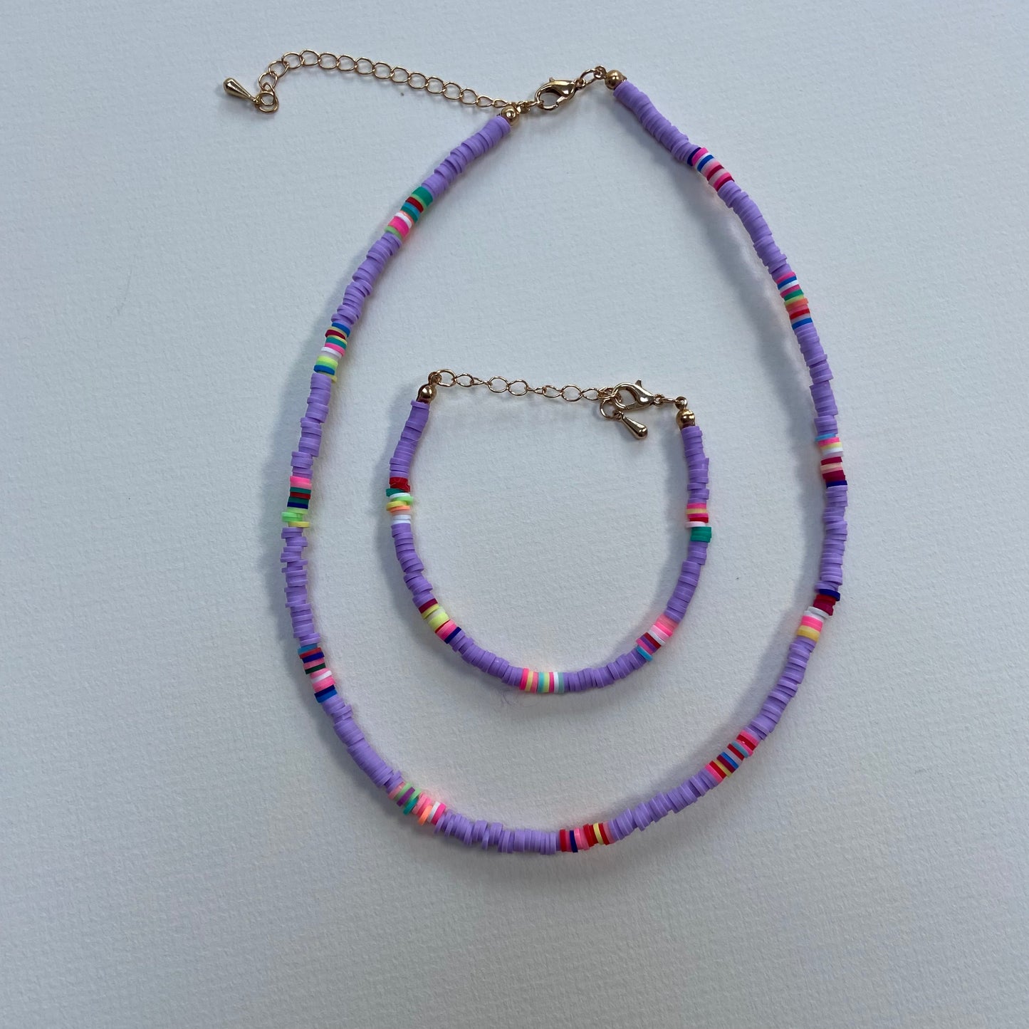 Lilac Beaded Necklace Set