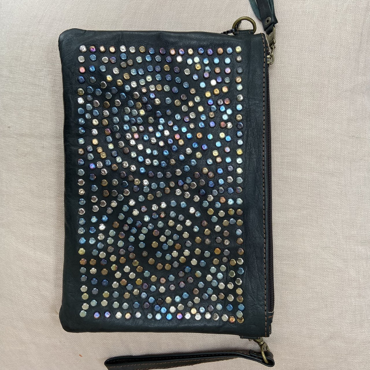 The Studded Leather Clutch