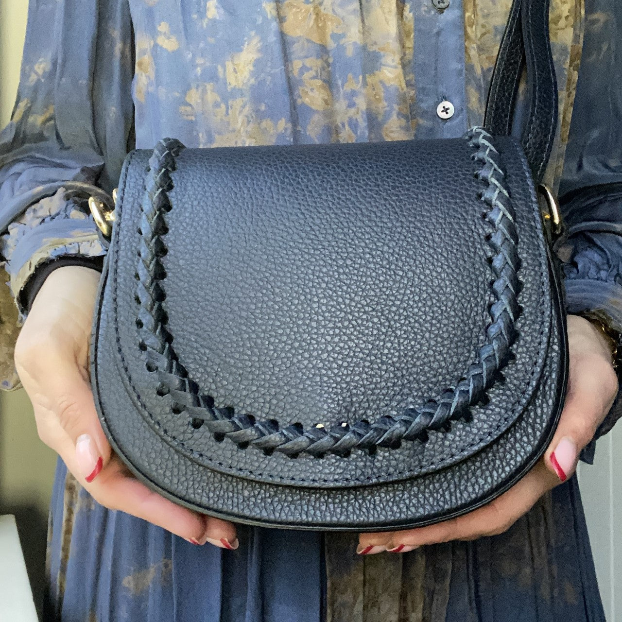 The Plaited Leather Saddle Bag
